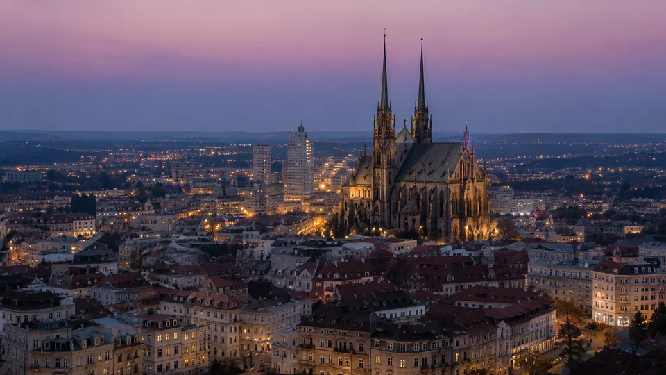 Sugar dating Brno skyline at dusk
